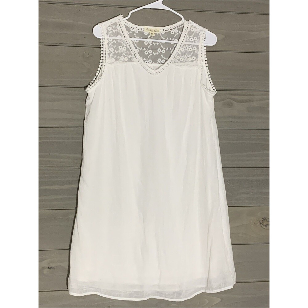 Indigo Rose White Dress Womens M Summer Bridal Vacation Coastal Cottage core